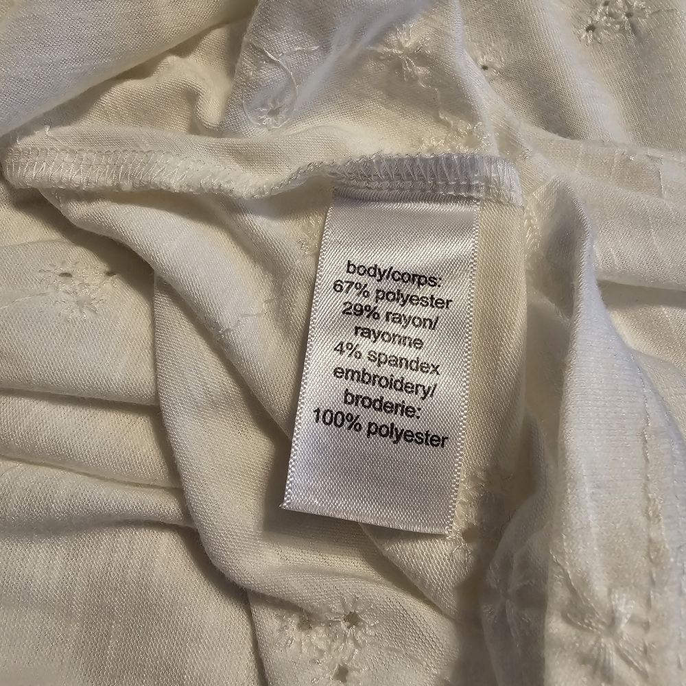 Maurices White Short Sleeve Tee with Eyelet Design - Picture 5 of 6